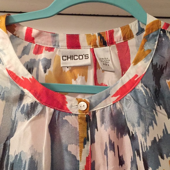 Chico’s 100% Silk Blouse Size Large - Picture 4 of 6